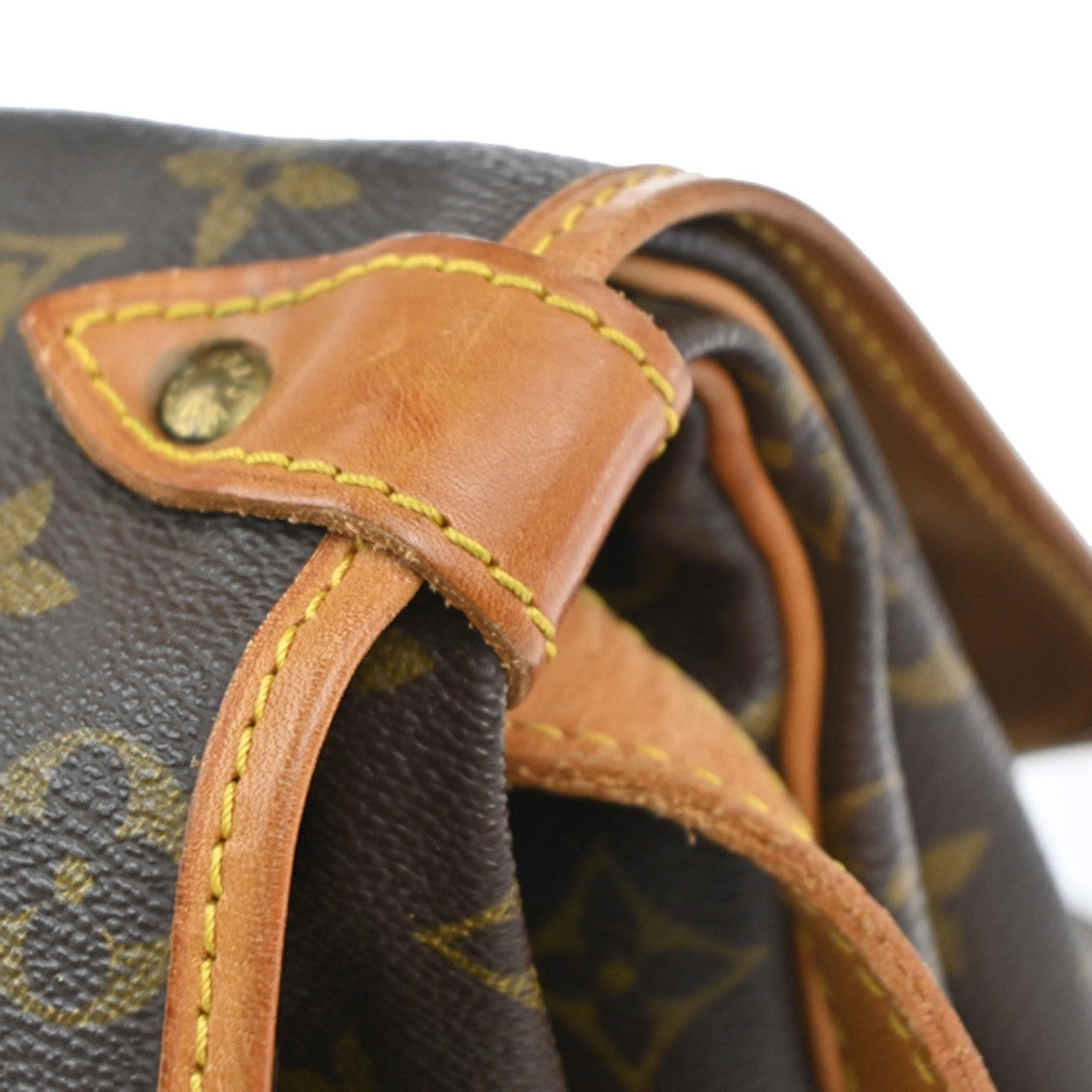 Louis Vuitton Saumur Handbag Monogram Canvas Brown Canvas Shoulder Bag Bag (Pre-Owned)