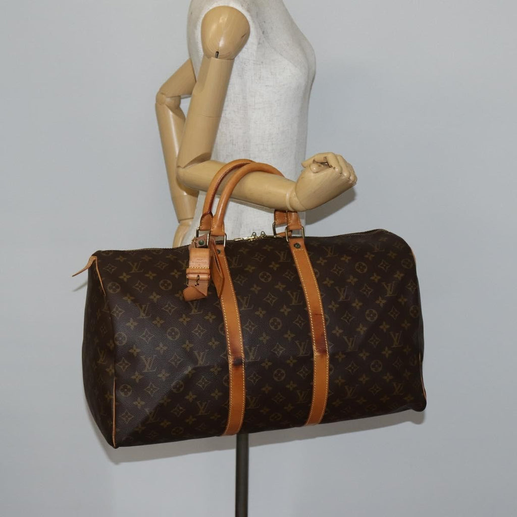 Louis Vuitton Keepall Bag Monogram Canvas Brown Canvas Travel Bag Bag (Pre-Owned)