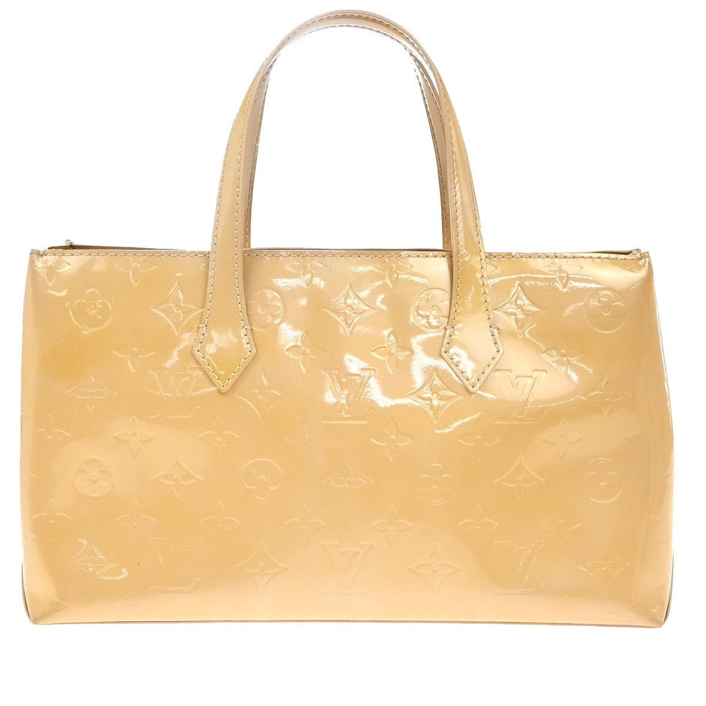 Louis Vuitton Wilshire Handbag Monogram Vernis Beige Patent_Leather Handbag (Pre-Owned)