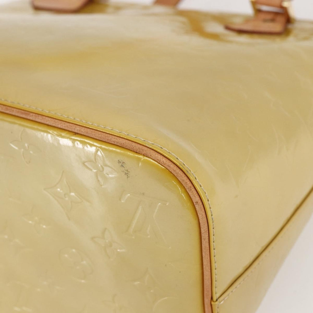 Louis Vuitton Houston Handbag Monogram Vernis Beige Patent_Leather Handbag (Pre-Owned)