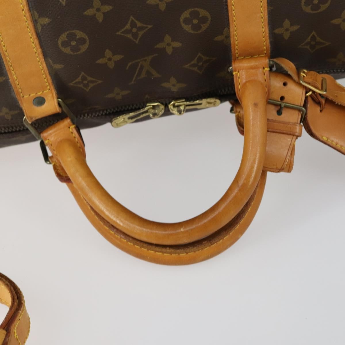 Louis Vuitton Keepall Bandouliere Bag Monogram Canvas Brown Canvas Travel Bag Bag (Pre-Owned)
