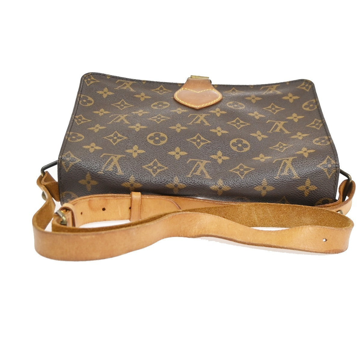 Louis Vuitton Cartouchiere Handbag Monogram Canvas Brown Canvas Shoulder Bag Bag (Pre-Owned)