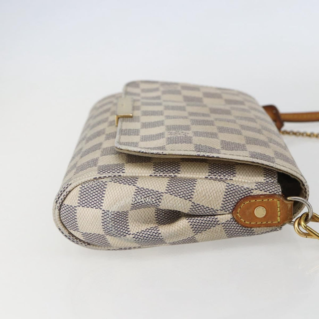 Louis Vuitton Favorite Handbag Damier White Canvas Clutche & Pouche Bag (Pre-Owned)