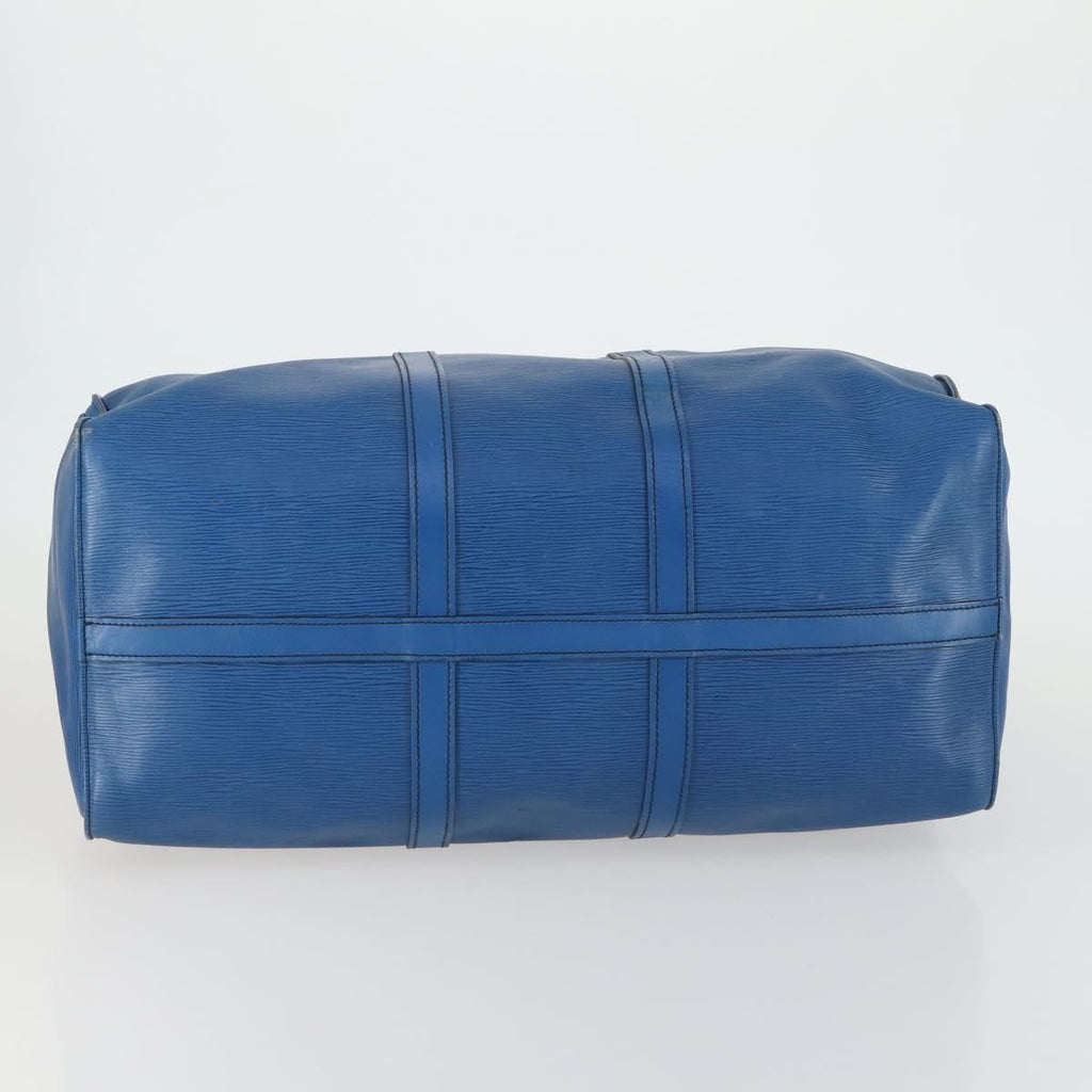 Louis Vuitton Keepall Bag Epi Leather Blue Leather Travel Bag Bag (Pre-Owned)