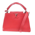 Louis Vuitton Capucines Bag Leather Red Leather Handbag (Pre-Owned)