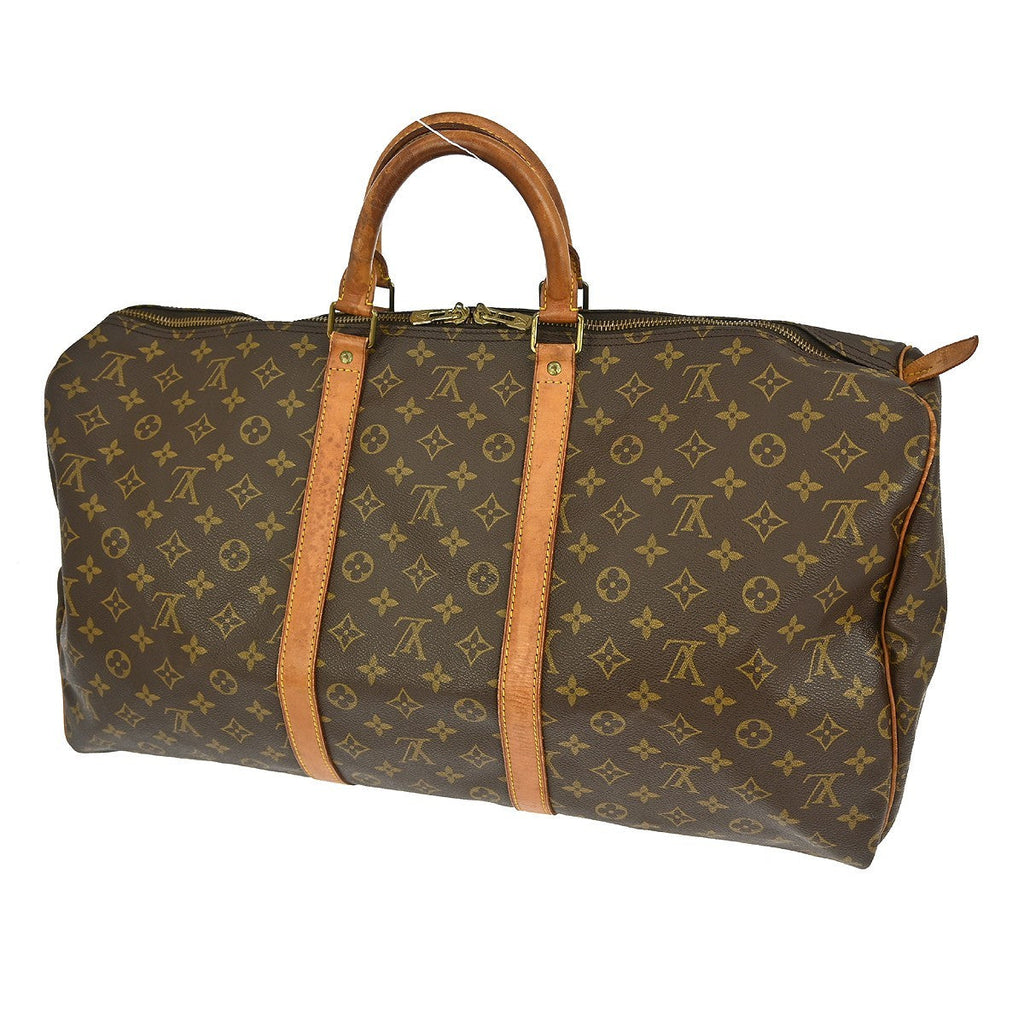 Louis Vuitton Keepall Bag Monogram Canvas Brown Canvas Travel Bag Bag (Pre-Owned)