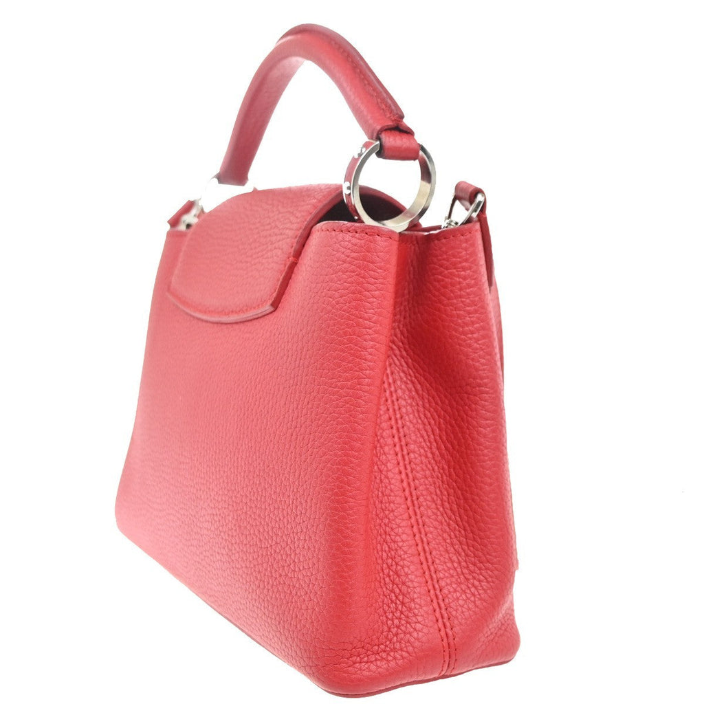 Louis Vuitton Capucines Bag Leather Red Leather Handbag (Pre-Owned)