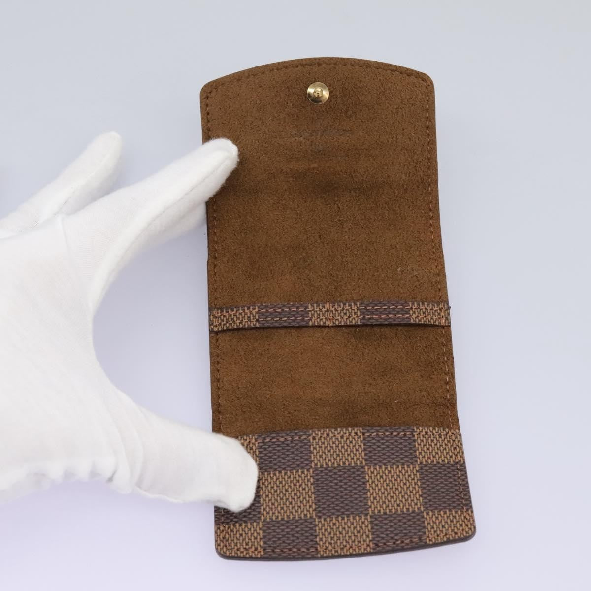 Louis Vuitton Cufflinks Case Damier Brown Canvas Cufflinks Jewelry (Pre-Owned)