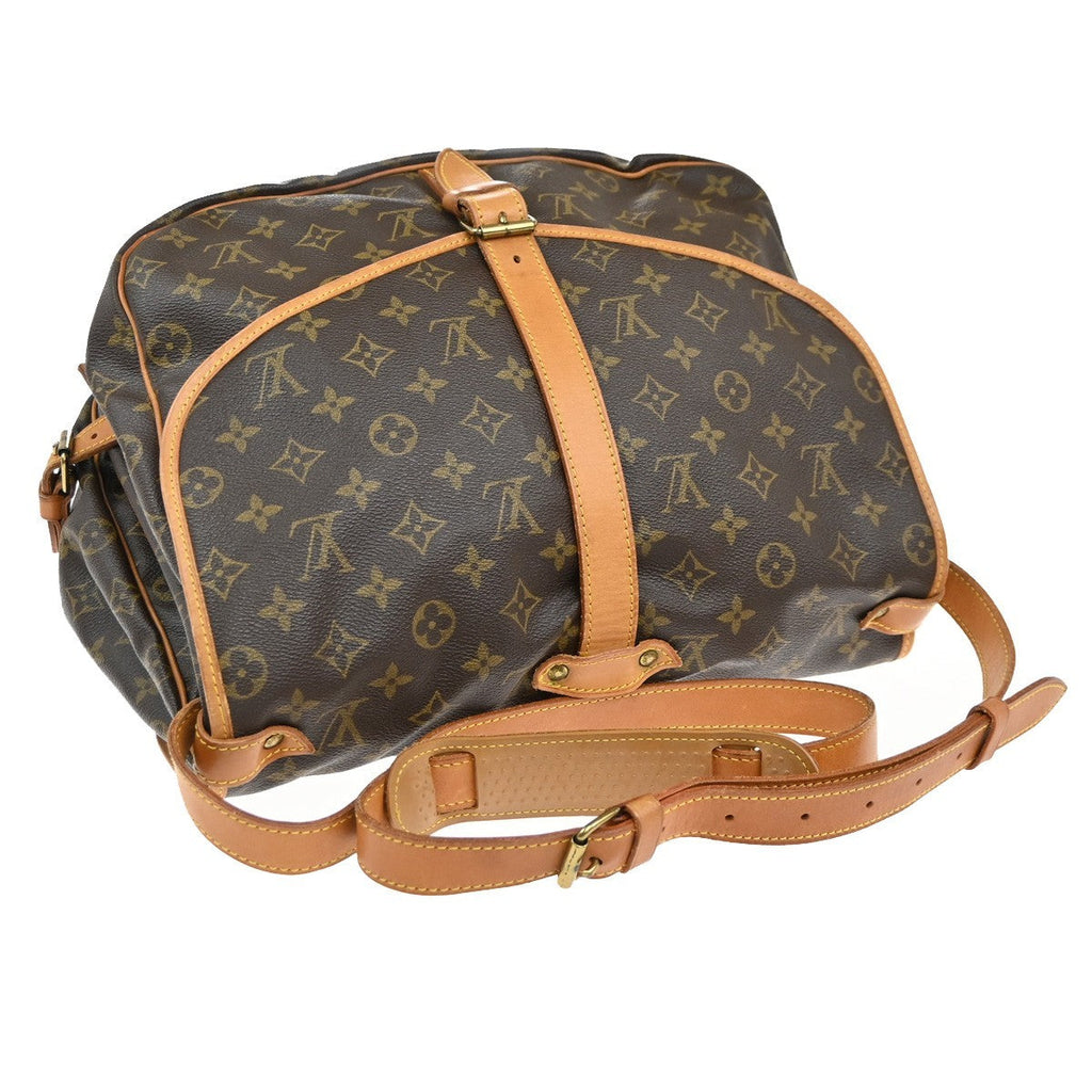 Louis Vuitton Saumur Handbag Monogram Canvas Brown Canvas Shoulder Bag Bag (Pre-Owned)