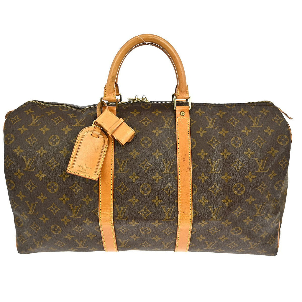 Louis Vuitton Keepall Bag Monogram Canvas Brown Canvas Travel Bag Bag (Pre-Owned)