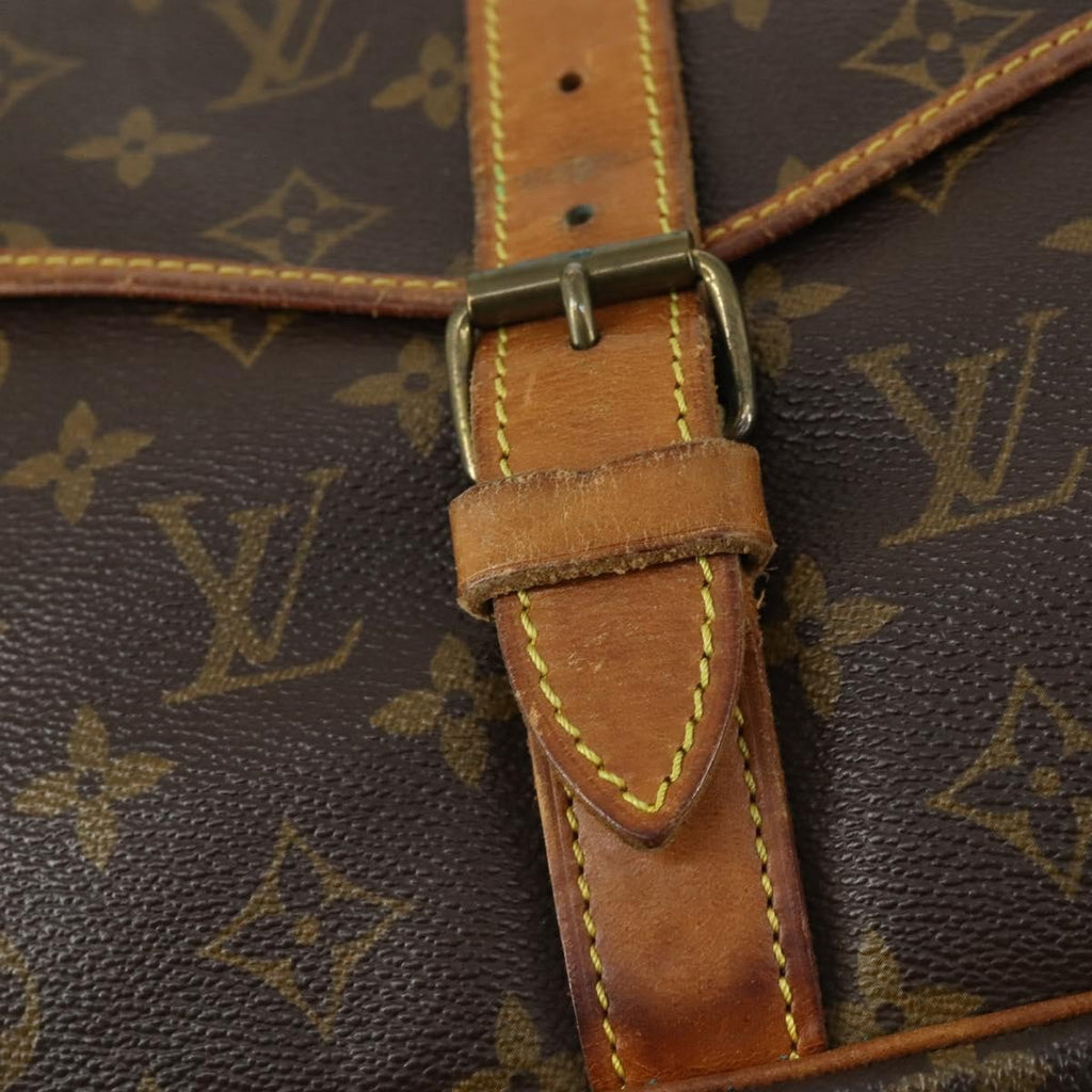 Louis Vuitton Saumur Handbag Monogram Canvas Brown Canvas Shoulder Bag Bag (Pre-Owned)