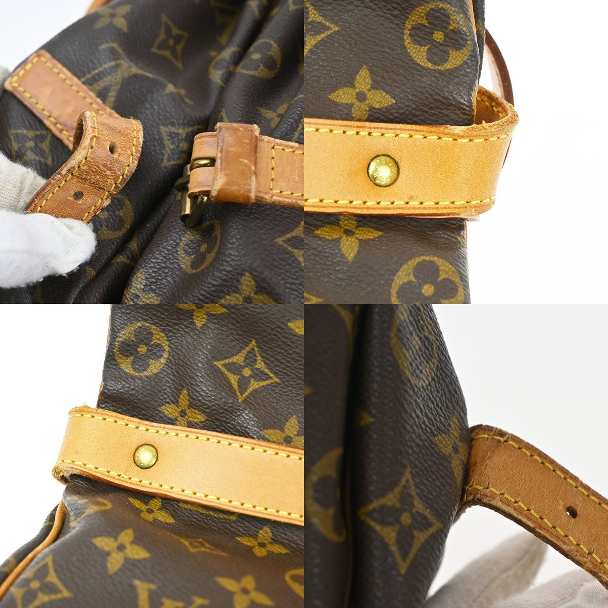 Louis Vuitton Saumur Handbag Monogram Canvas Brown Canvas Shoulder Bag Bag (Pre-Owned)