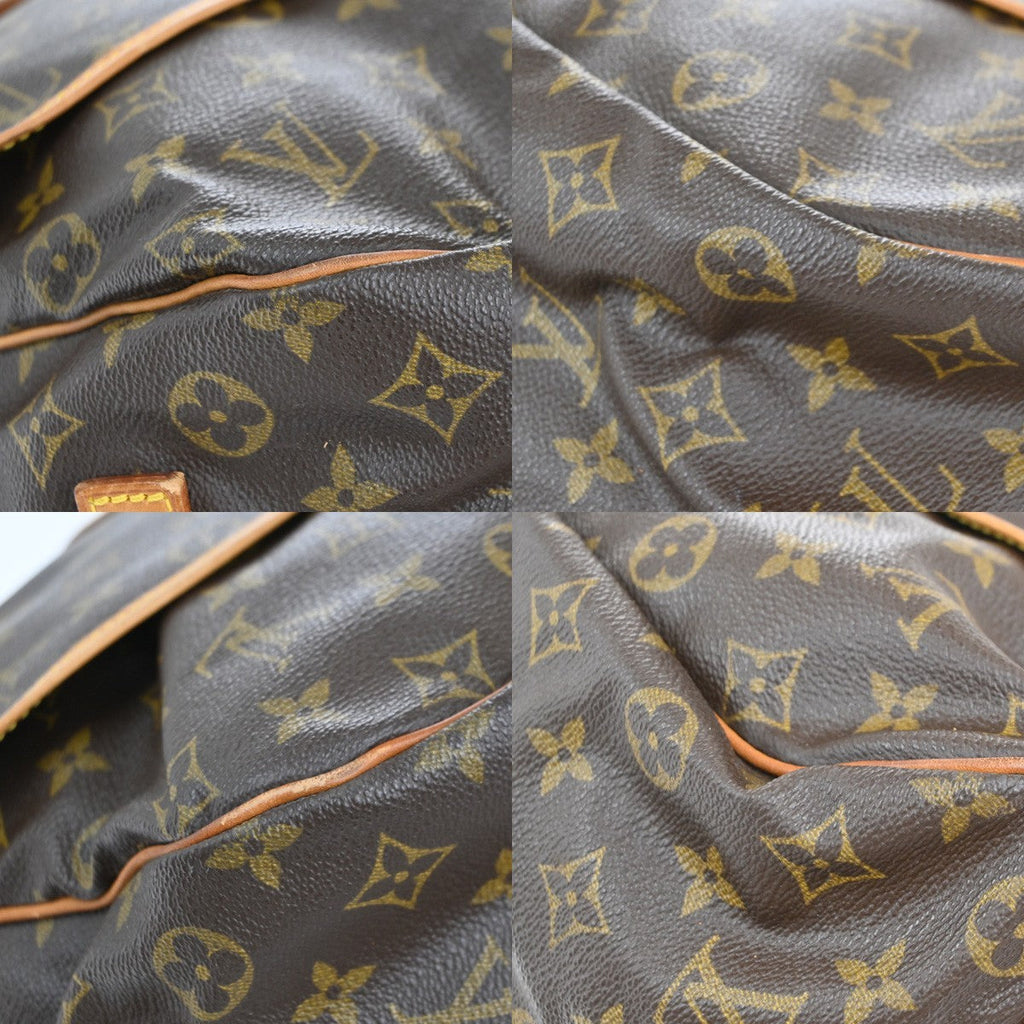 Louis Vuitton Saumur Handbag Monogram Canvas Brown Canvas Shoulder Bag Bag (Pre-Owned)