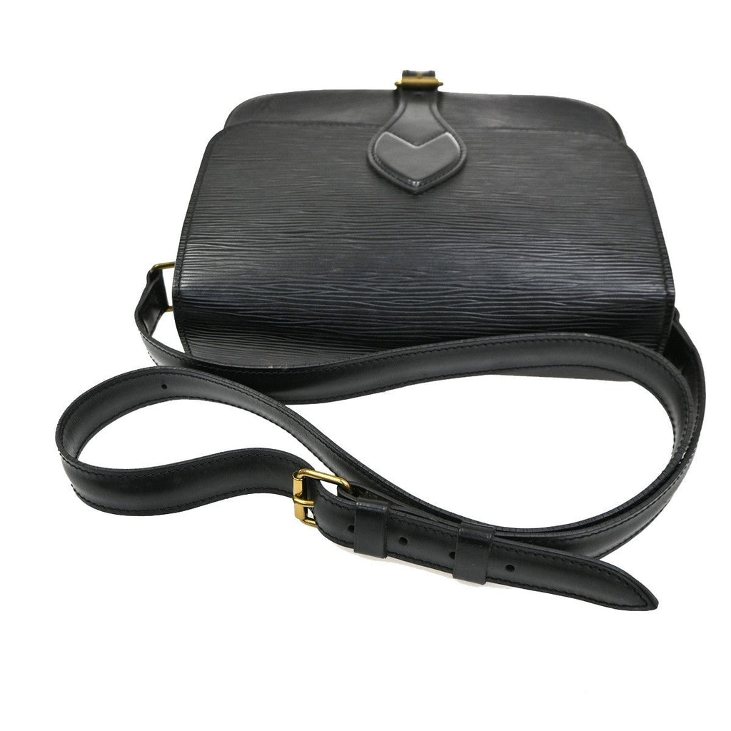 Louis Vuitton Cartouchiere Handbag Epi Leather Black Leather Shoulder Bag Bag (Pre-Owned)