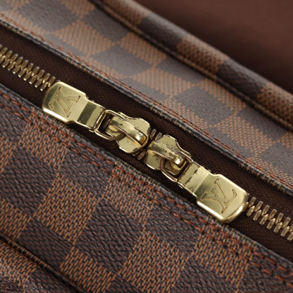 Louis Vuitton Naviglio Handbag Damier Brown Canvas Shoulder Bag Bag (Pre-Owned)