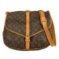 Louis Vuitton Saumur Handbag Monogram Canvas Brown Canvas Shoulder Bag Bag (Pre-Owned)