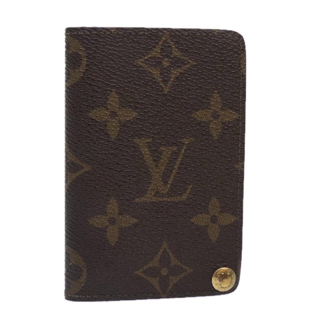 Louis Vuitton Porte Cartes Pression Card Case Monogram Canvas Brown Canvas Card Holders Accessory (Pre-Owned)