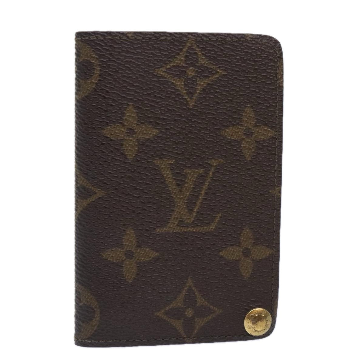 Louis Vuitton Porte Cartes Pression Card Case Monogram Canvas Brown Canvas Card Holders Accessory (Pre-Owned)