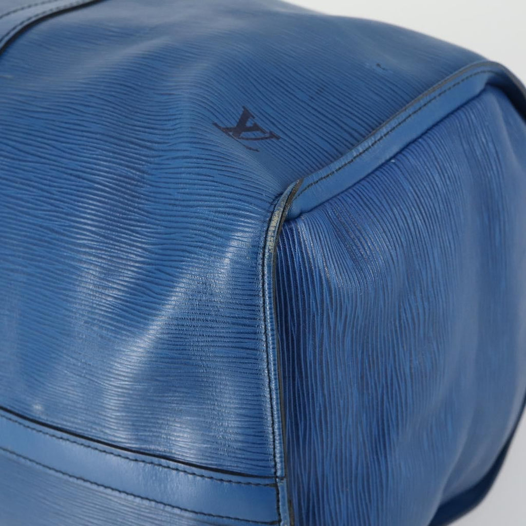 Louis Vuitton Keepall Bag Epi Leather Blue Leather Travel Bag Bag (Pre-Owned)