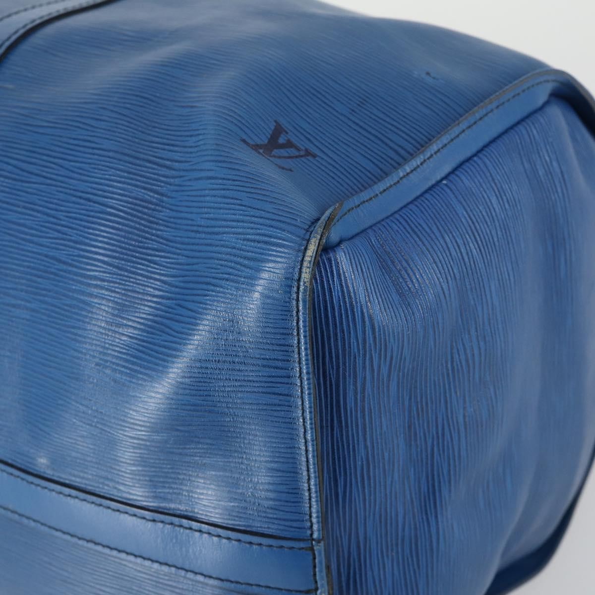 Louis Vuitton Keepall Bag Epi Leather Blue Leather Travel Bag Bag (Pre-Owned)