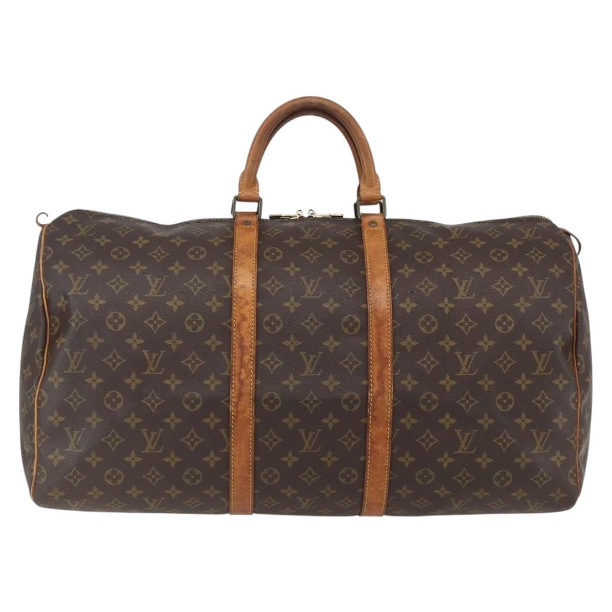 Louis Vuitton Keepall Bag Monogram Canvas Brown Canvas Travel Bag Bag (Pre-Owned)