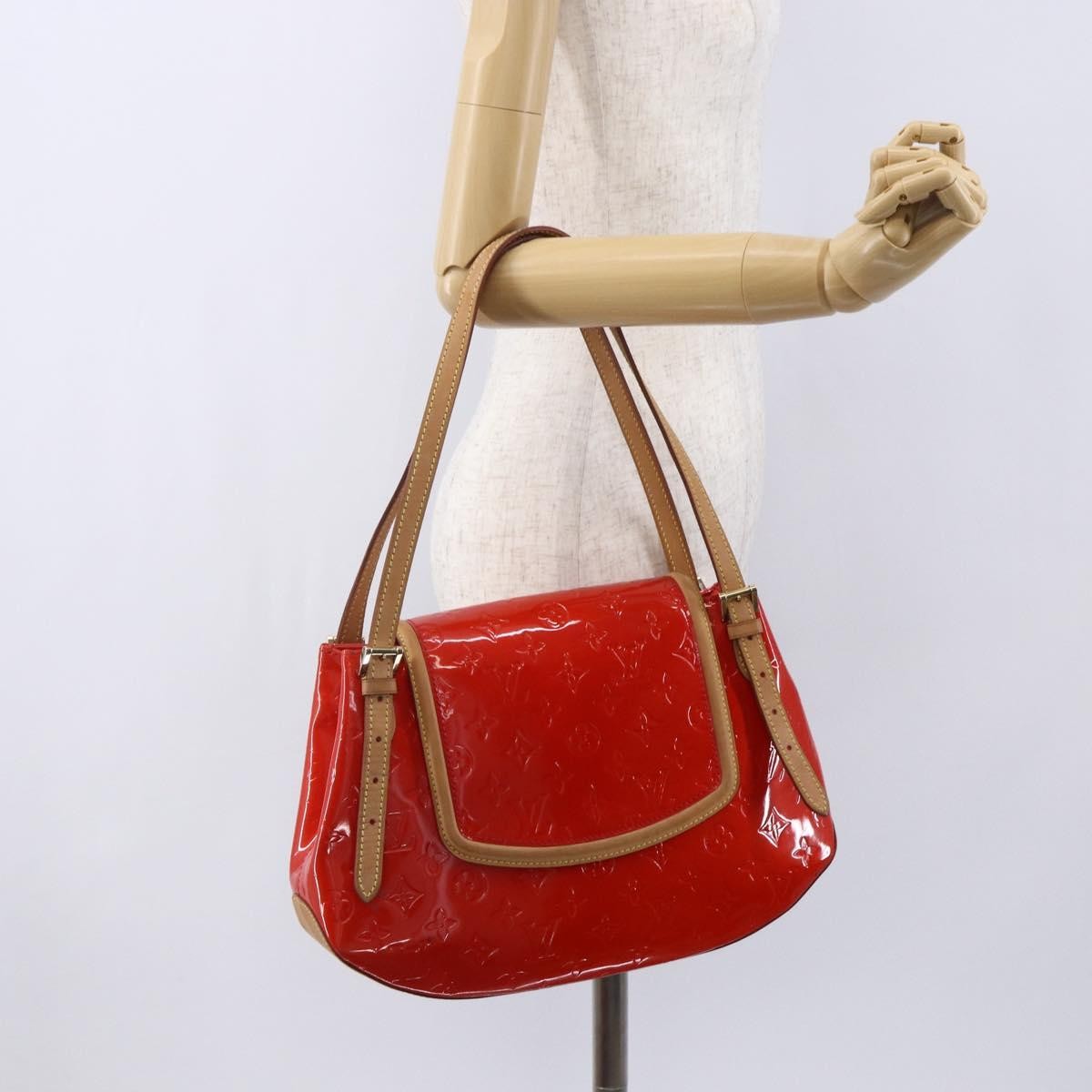 Louis Vuitton Biscayne Bay Handbag Monogram Vernis Red Patent_Leather Bag (Pre-Owned)