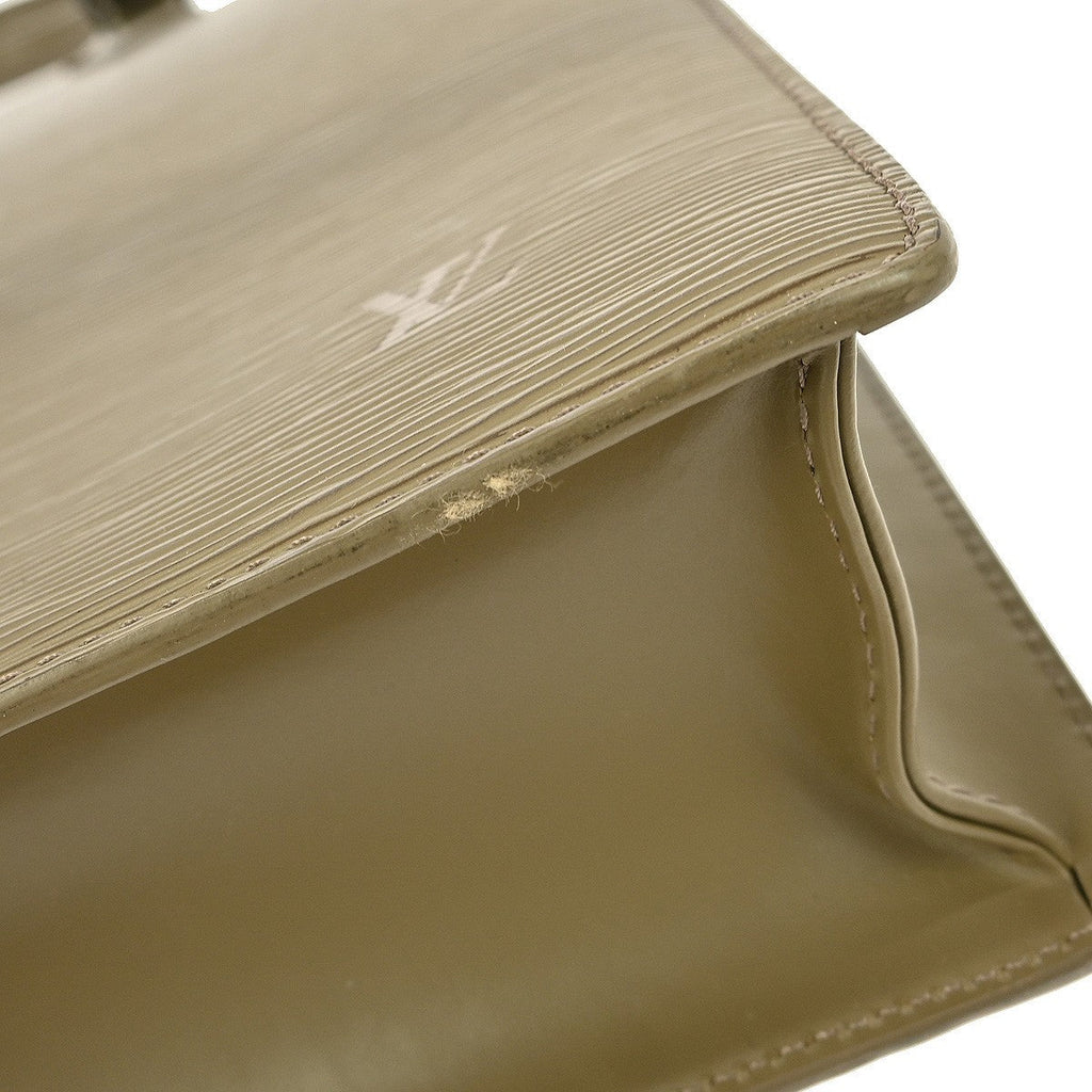 Louis Vuitton Sac Plat Bag Epi Leather Gray Leather Handbag (Pre-Owned)