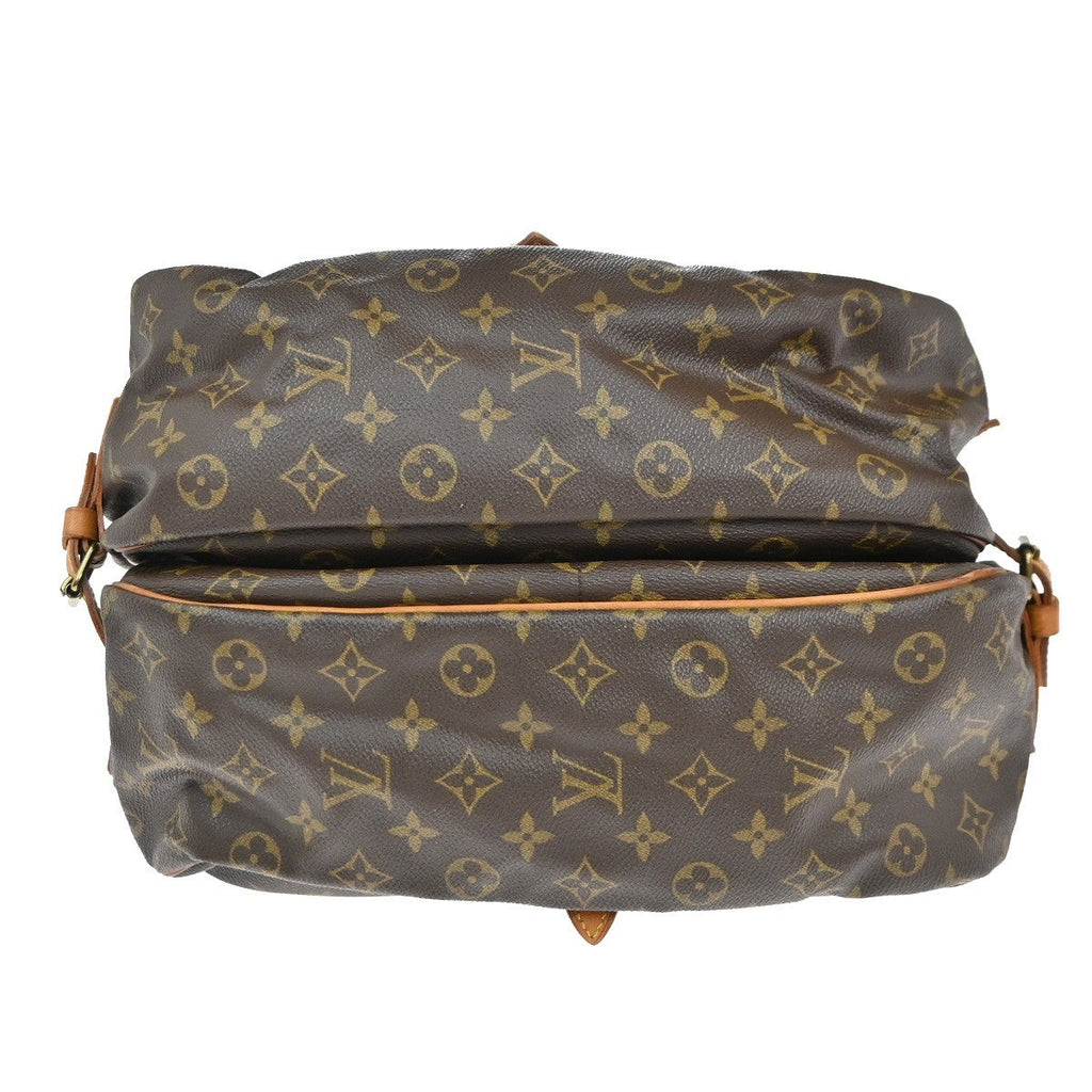 Louis Vuitton Saumur Handbag Monogram Canvas Brown Canvas Shoulder Bag Bag (Pre-Owned)