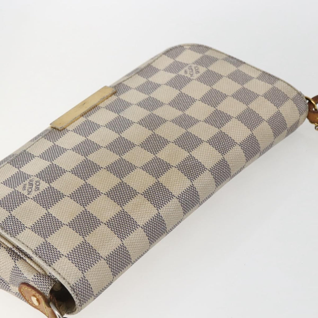 Louis Vuitton Favorite Handbag Damier White Canvas Clutche & Pouche Bag (Pre-Owned)
