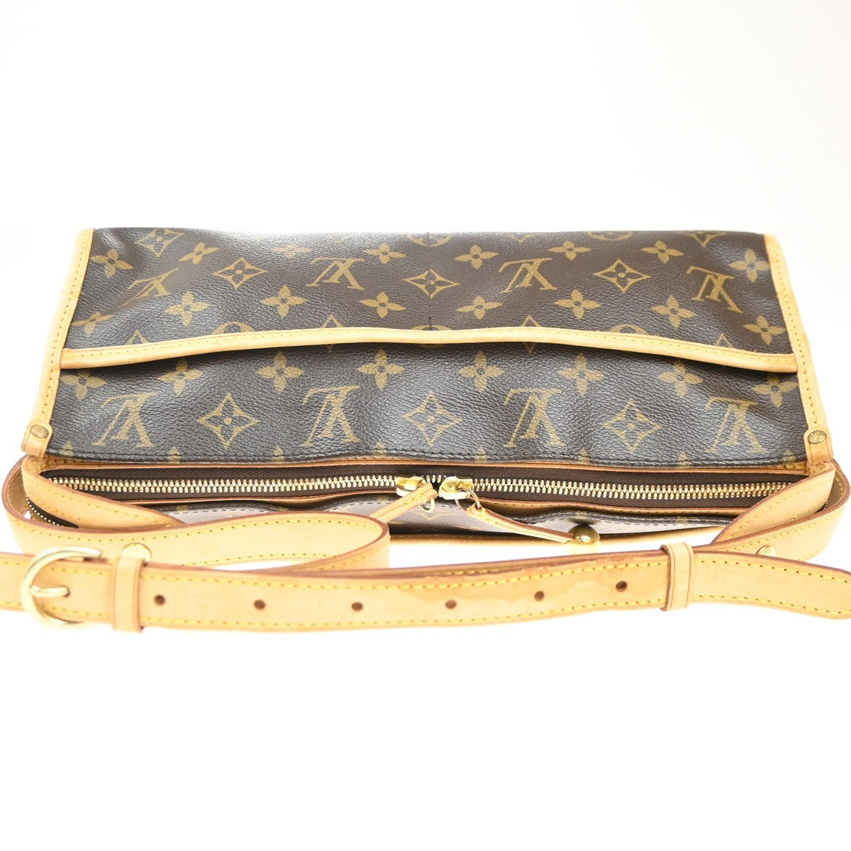Louis Vuitton Popincourt Shoulder Bag Monogram Canvas Brown Canvas Shoulder Bag Bag (Pre-Owned)