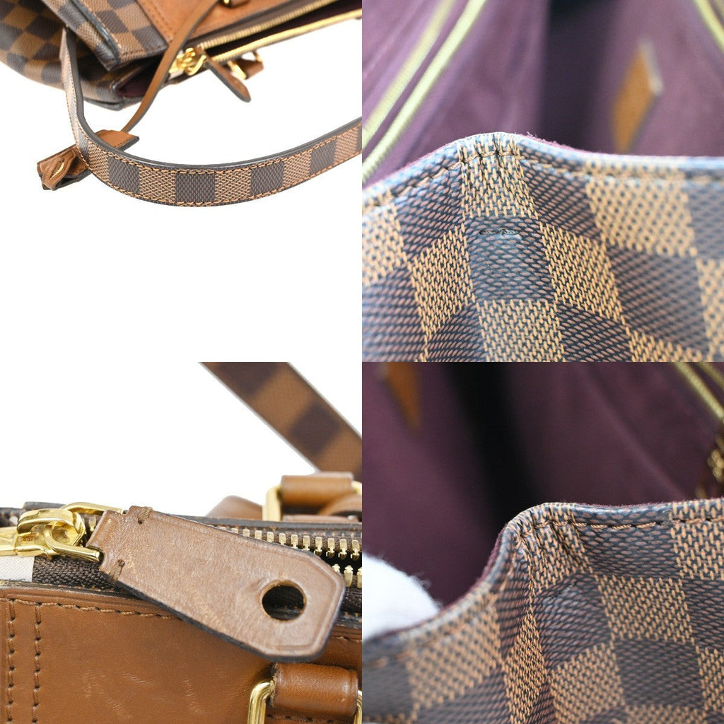 Louis Vuitton Greenwich Bag Damier Brown Leather Handbag (Pre-Owned)