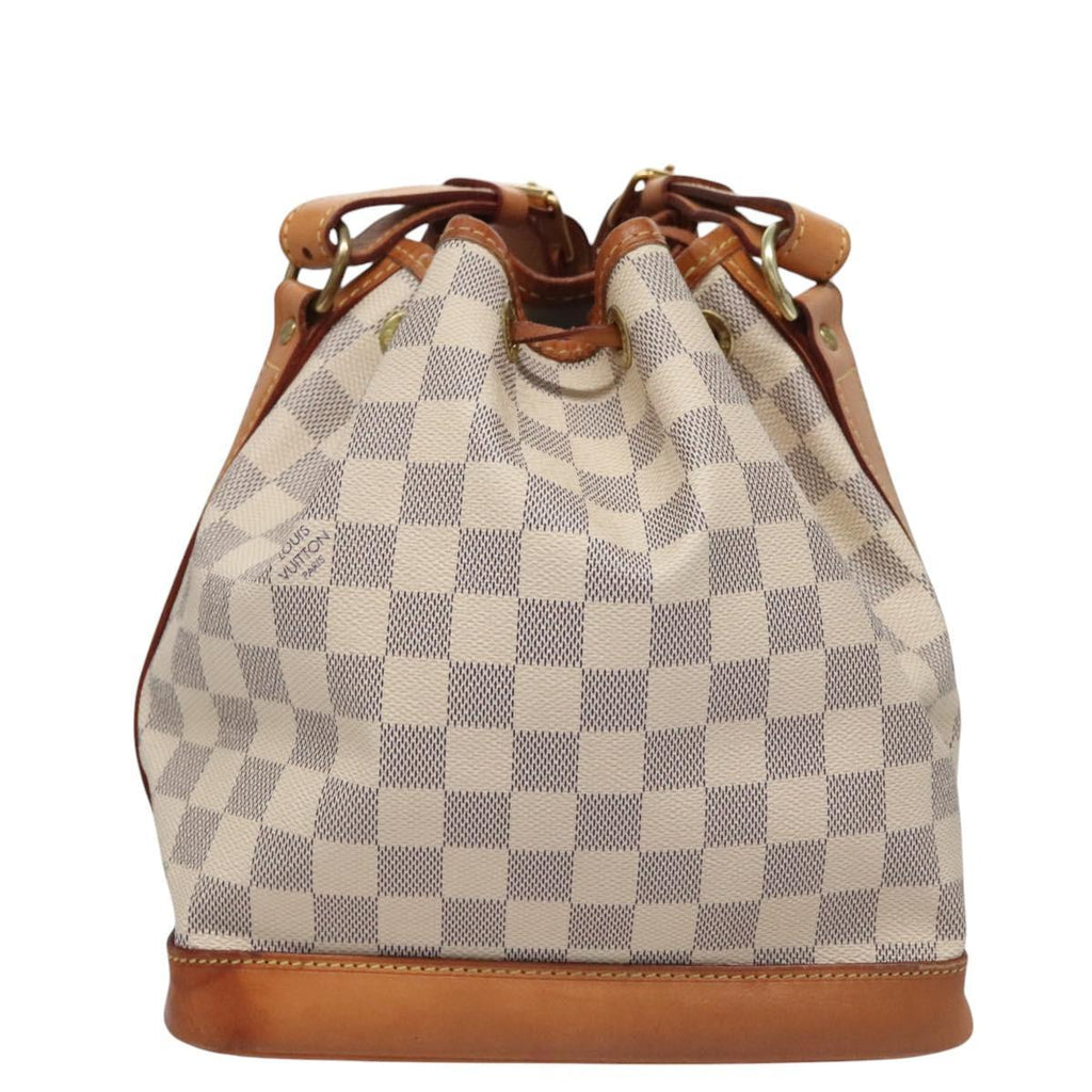 Louis Vuitton Noe Shoulder Bag Damier Azur White Canvas Shoulder Bag Bag (Pre-Owned)