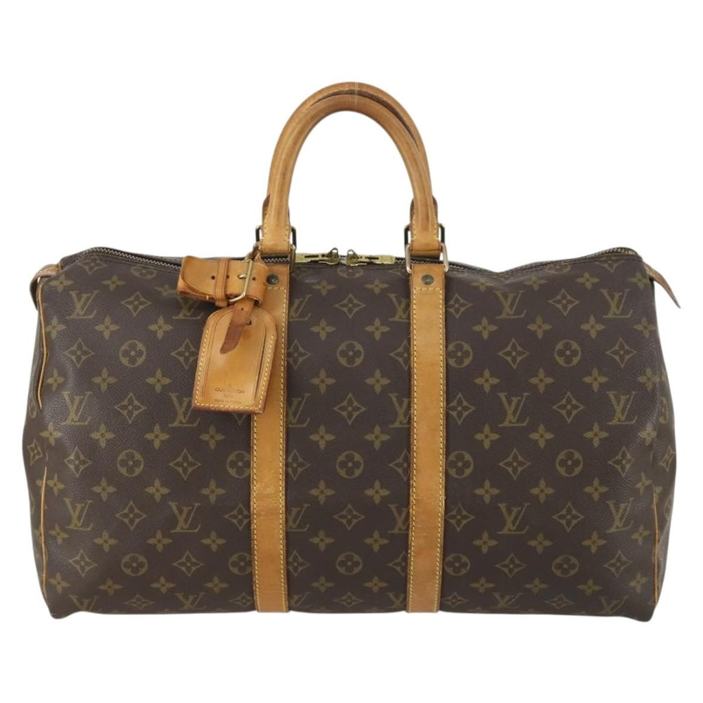 Louis Vuitton Keepall Bag Monogram Canvas Brown Canvas Travel Bag Bag (Pre-Owned)