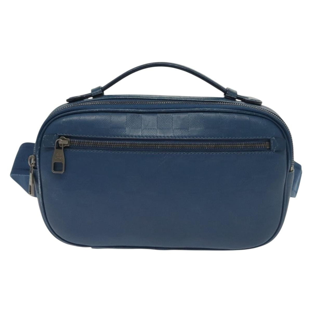 Louis Vuitton Ambler Bag Damier Infini Leather Blue Leather Shoulder Bag Bag (Pre-Owned)