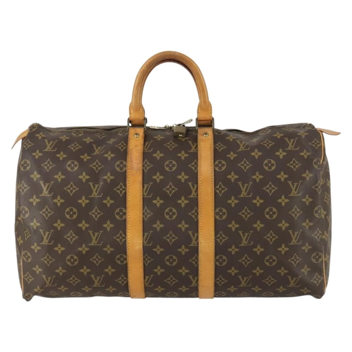 Louis Vuitton Keepall Bag Monogram Canvas Brown Canvas Travel Bag Bag (Pre-Owned)