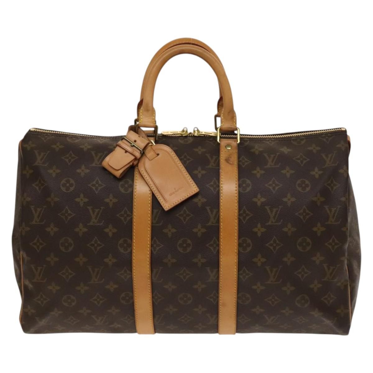 Louis Vuitton Keepall Bag Monogram Canvas Brown Canvas Bag (Pre-Owned)