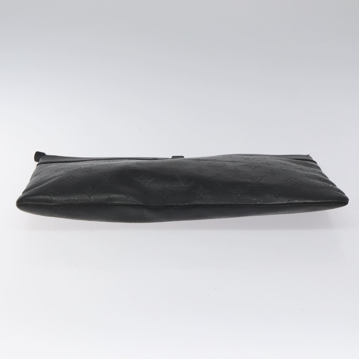 Louis Vuitton Discovery Pochette Monogram Shadow Leather Black Leather Bag (Pre-Owned)