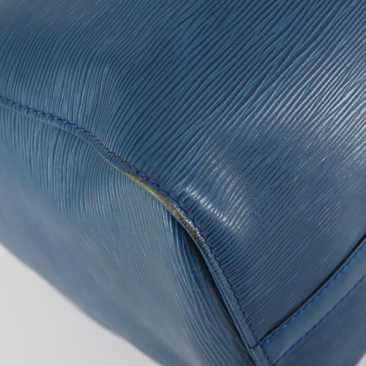 Louis Vuitton Keepall Bag Epi Leather Blue Leather Travel Bag Bag (Pre-Owned)