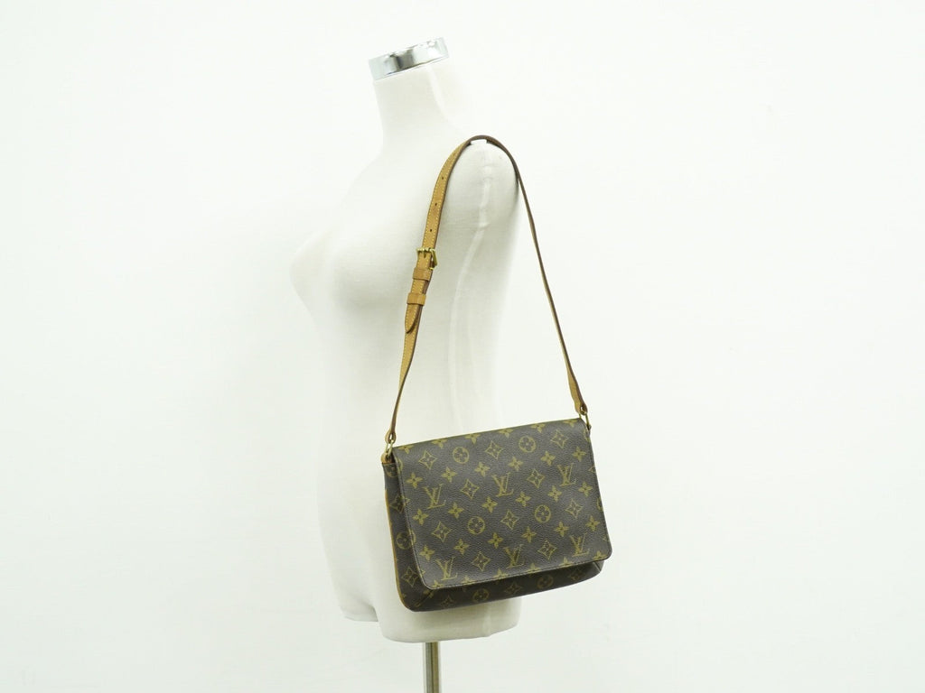 Louis Vuitton Musette Tango Handbag Monogram Canvas Brown Canvas Shoulder Bag Bag (Pre-Owned)