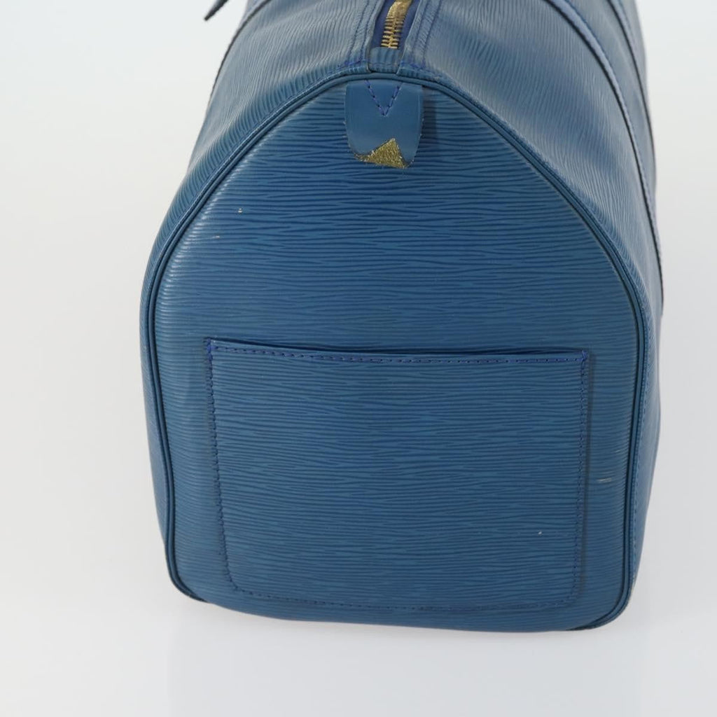 Louis Vuitton Keepall Bag Epi Leather Blue Leather Travel Bag Bag (Pre-Owned)