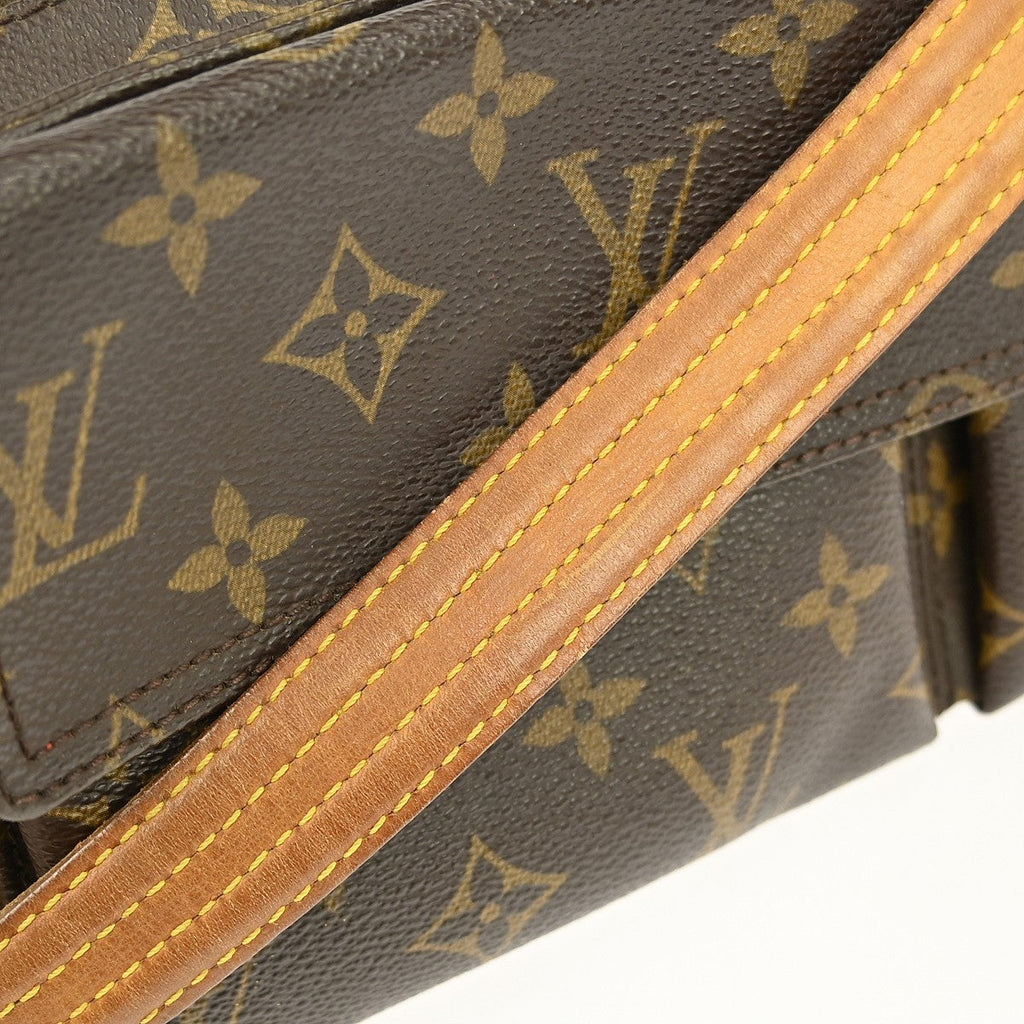 Louis Vuitton Viva Cite Handbag Monogram Canvas Brown Canvas Shoulder Bag Bag (Pre-Owned)