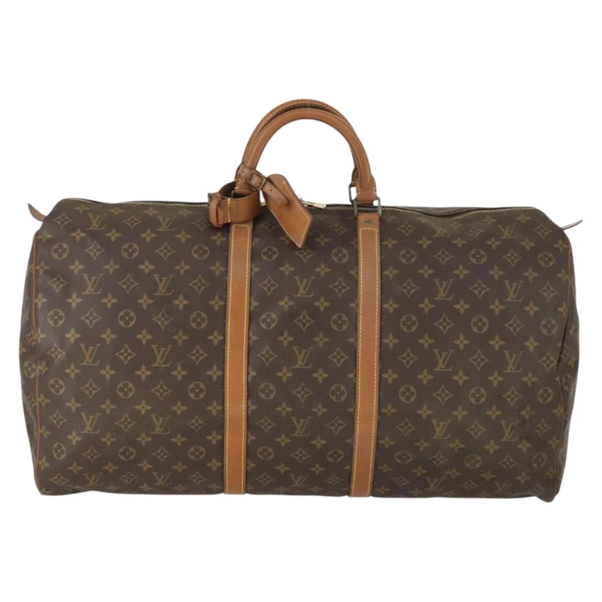 Louis Vuitton Keepall Bag Monogram Canvas Brown Canvas Travel Bag Bag (Pre-Owned)