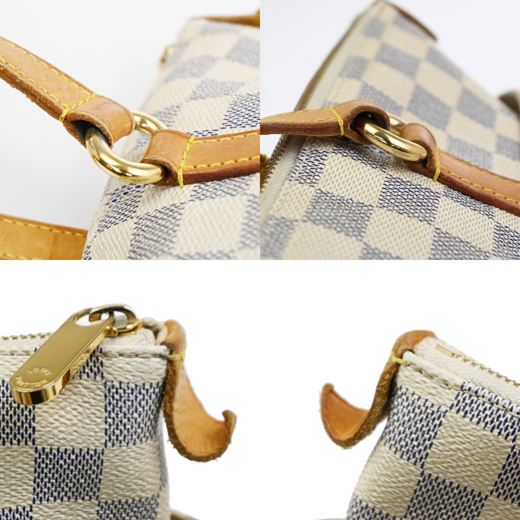 Louis Vuitton Totally Handbag Damier Azur White Canvas Shoulder Bag Bag (Pre-Owned)