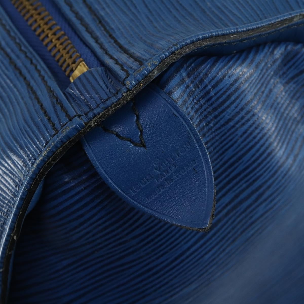 Louis Vuitton Keepall Bag Epi Leather Blue Leather Travel Bag Bag (Pre-Owned)