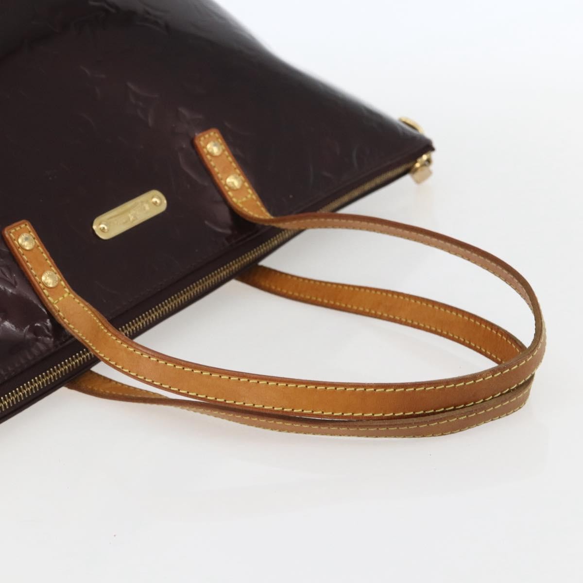 Louis Vuitton Bellevue Handbag Monogram Vernis Burgundy Patent_Leather Tote Bag Bag (Pre-Owned)
