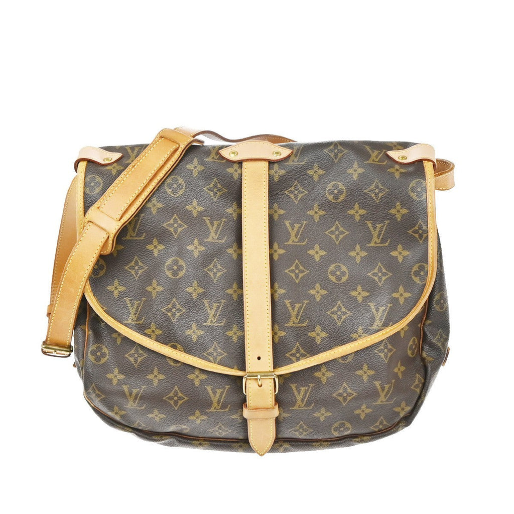 Louis Vuitton Saumur Handbag Monogram Canvas Brown Canvas Shoulder Bag Bag (Pre-Owned)