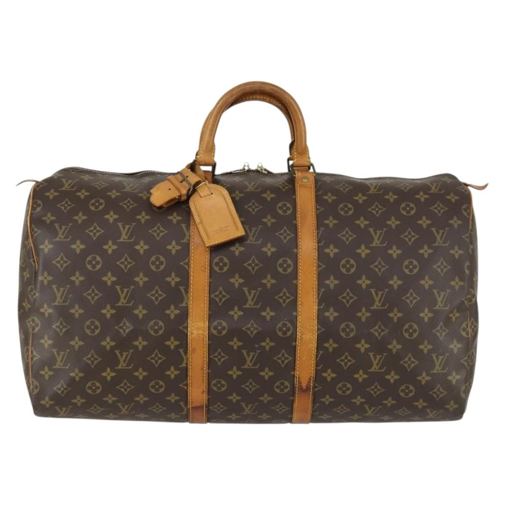 Louis Vuitton Keepall Bag Monogram Canvas Brown Canvas Handbag (Pre-Owned)