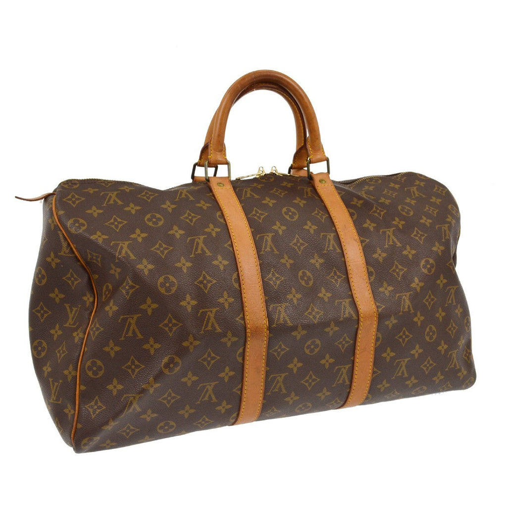 Louis Vuitton Keepall Bag Monogram Canvas Brown Canvas Travel Bag Bag (Pre-Owned)