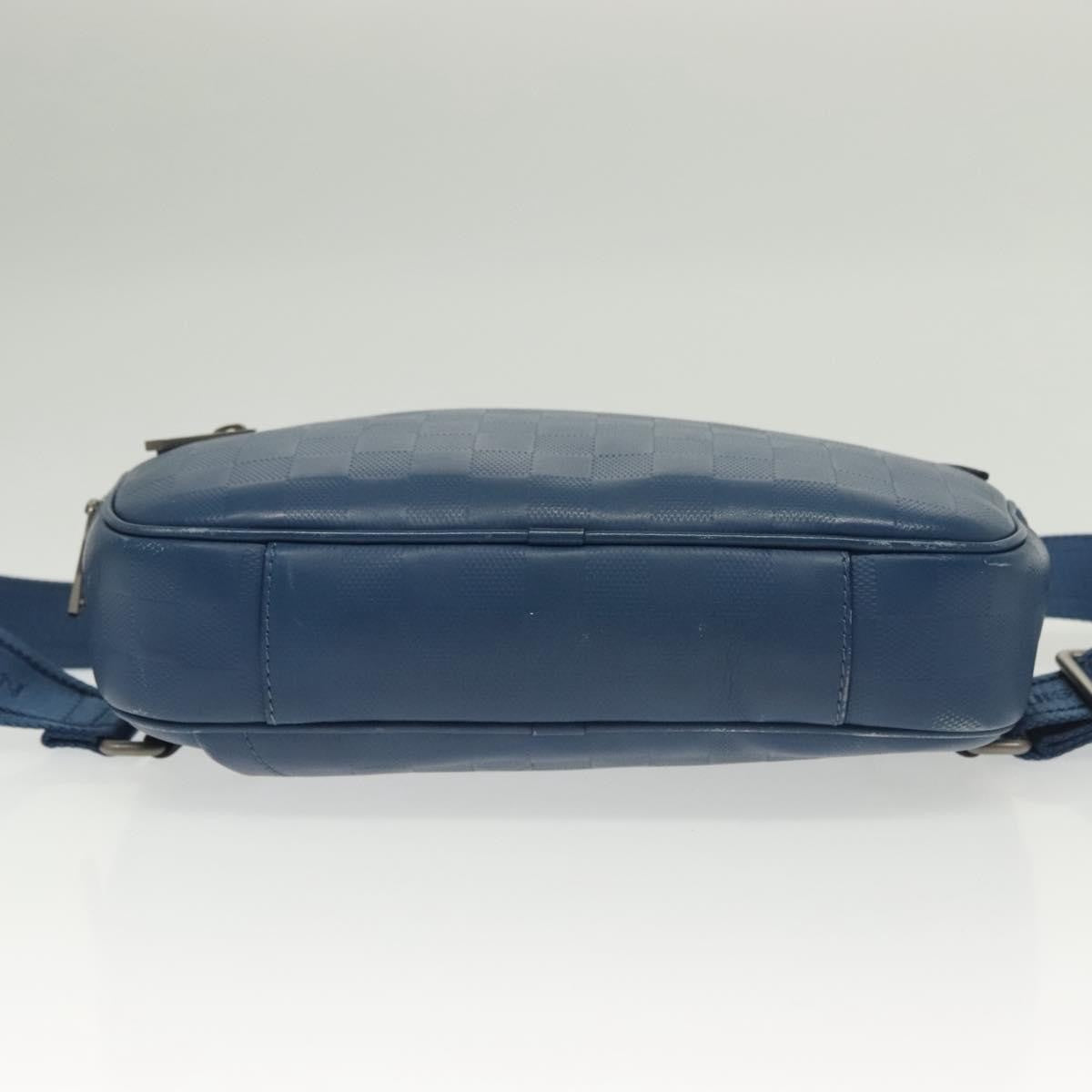 Louis Vuitton Ambler Bag Damier Infini Leather Blue Leather Shoulder Bag Bag (Pre-Owned)