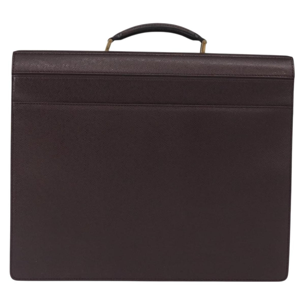 Louis Vuitton Pilot Briefcase Taiga Leather Brown Leather Briefcase Bag (Pre-Owned)